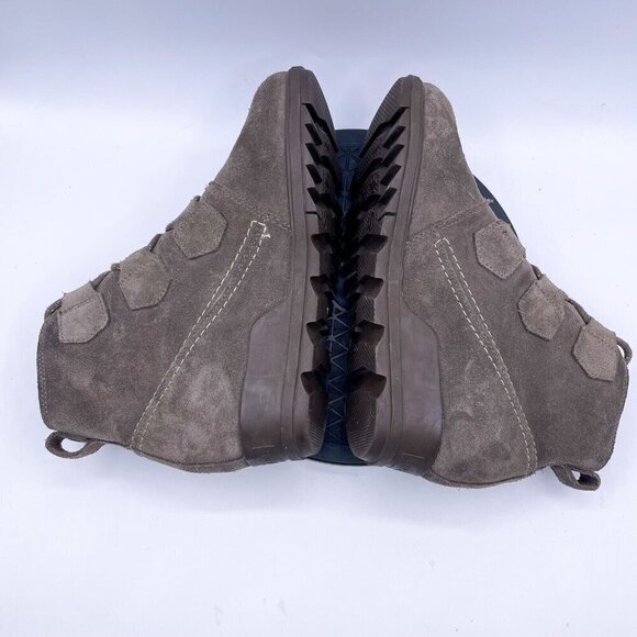 Sorel Evie Major Dark Taupe Gray Brown Lace Suede Wedge Bootie Boots 9 - Picture 5 of 9